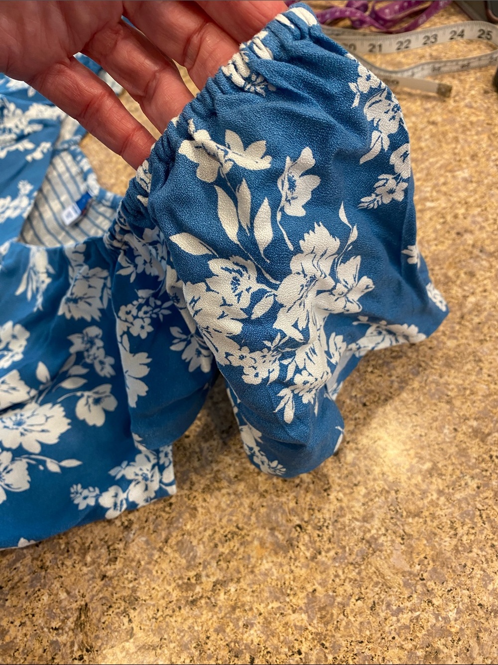 Old Navy Flutter Sleeve Floral Dress Large Blue Musty - Picture 8 of 15